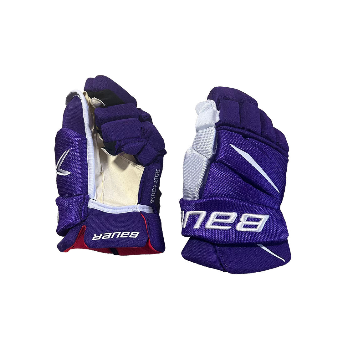 Bauer Vapor 2X Pro - Gants de hockey NCAA Pro Stock - Intermédiaire (Violet/Blanc)